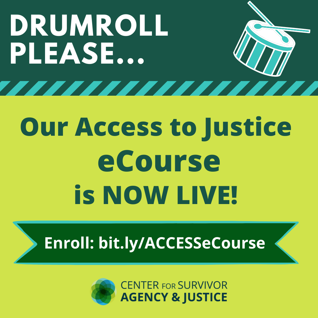 green flyer announcing launch of ACCESS e-Course